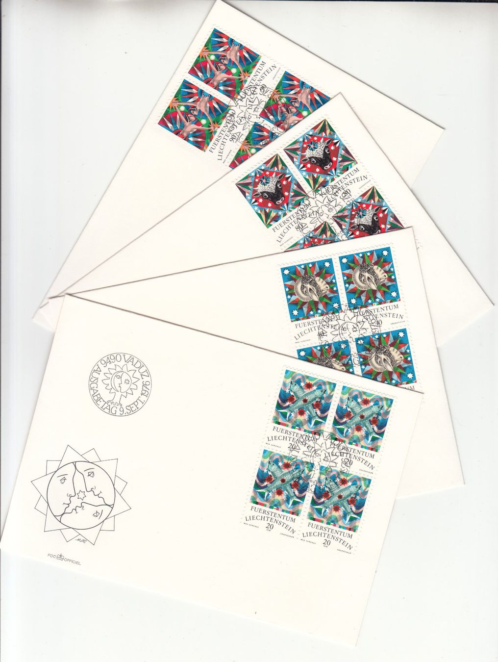 Tutti i francobolli: LBK 596 - 599 im 4er-Block FDC – Usato da Bürglen TG venduto da StampGraf