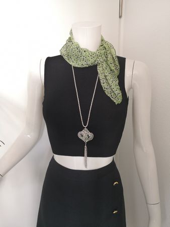 🤩MANGO FOULARD-SCHAL GRÜN MIT BLUMEN MUSTER
