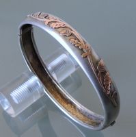 Silber Armreif teilvergoldet mit alten Silberpunzierungen