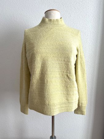 COS: warmer Pullover, Wolle/Baumwolle-Mix, hellgelb, M