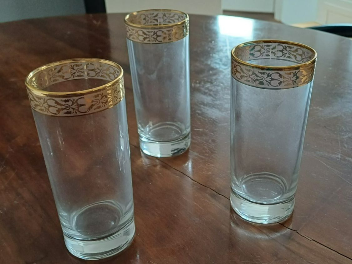 Bicchieri: 3 Gläser Goldrand St. Louis – Usato da Zürich venduto da carolina71 1