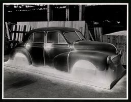 Fotografie Morris Minor, mit Fasern übe