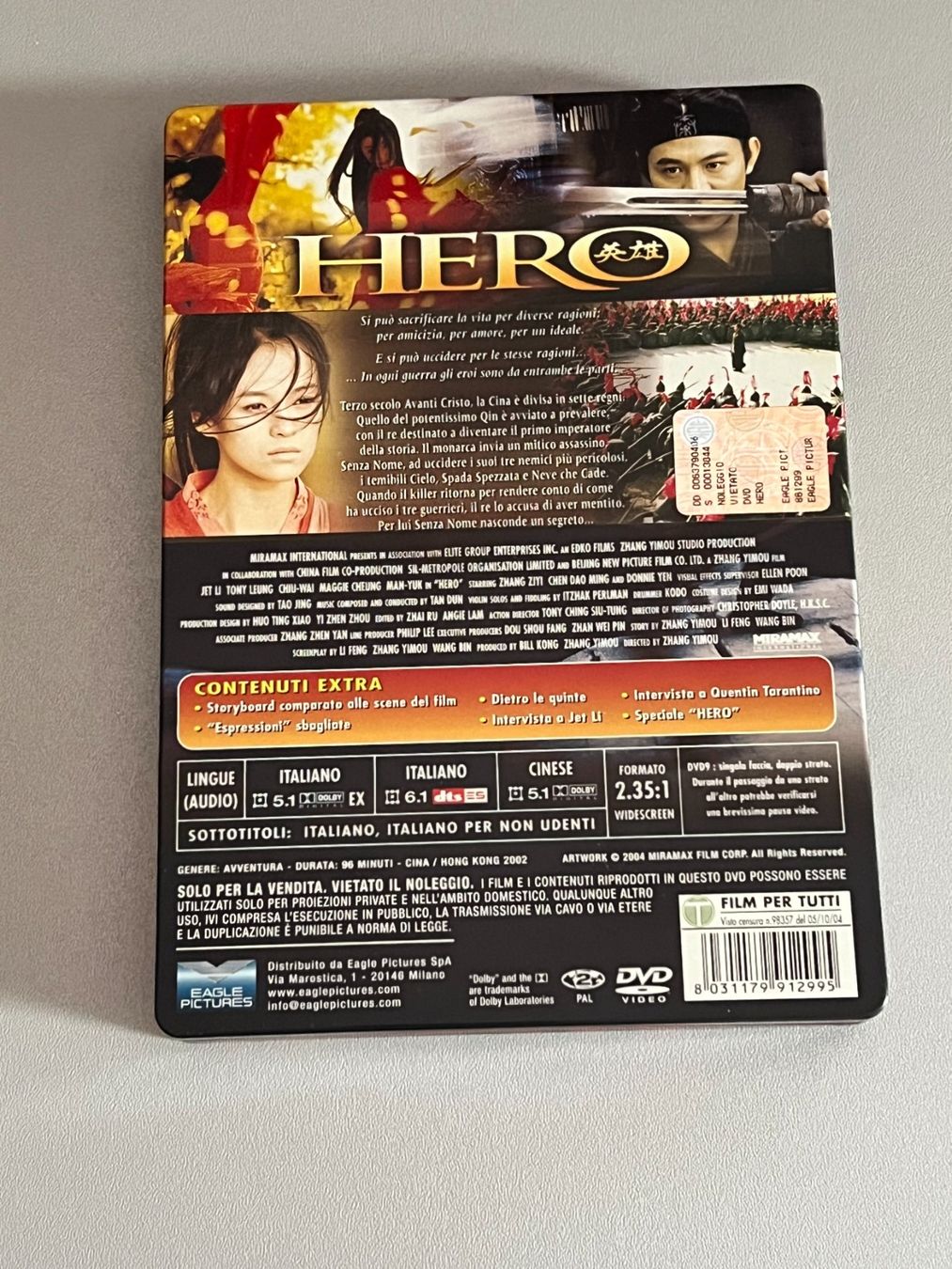 Tutti i DVDs: Hero (Jet Li) DVD – Usato da Rivera venduto da poweradem05 1