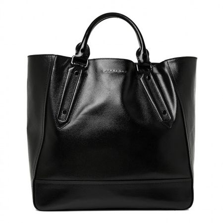burberry patent large somerford tote black