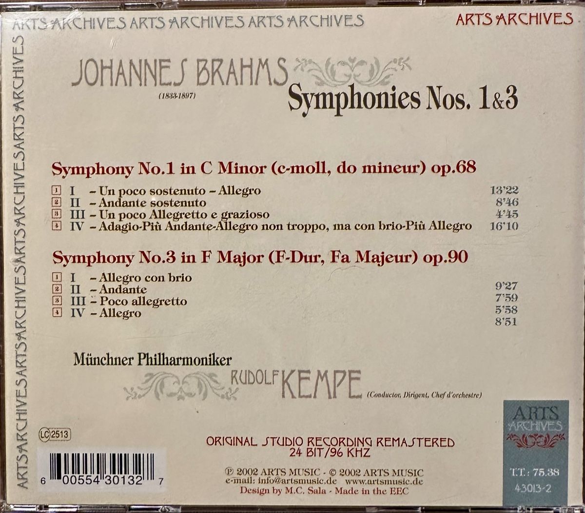 CD: Brahms: Symphonies 1 - 4  (2 CDs) – Nuovo (secondo la descrizione) da Utzigen venduto da taino01 1