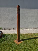 Gartendeko Rost Feuer Säule mit Muster