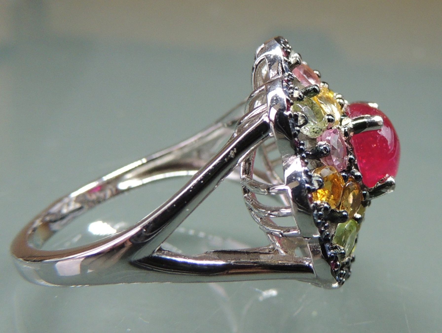 Anelli: Turmalin und Spinell Silber 925 Fingerring – Nuovo e nell'imballaggio originale da Waldenburg venduto da schaller707 4