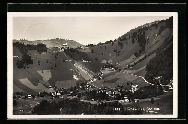 Cartoline postali: AK Les Avants, Vue Générale et Sonloup – Usato da Berlin venduto da bartko-reher