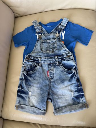 Sommer-Set: T-Shirt & Jeans Short - Gr. 104, Top Zustand!