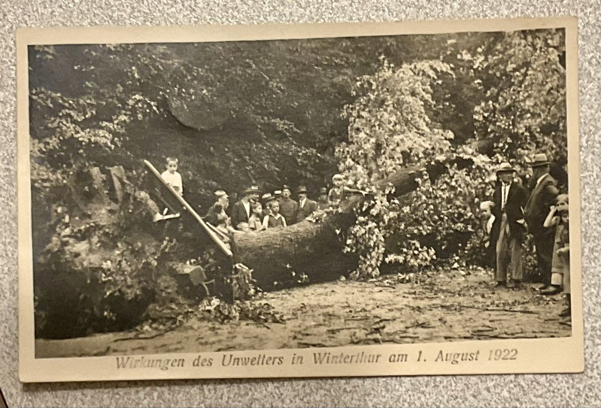 Cartoline postali: Winterthur Unwetter 1.8.1922 – Usato da schlieren venduto da Retton