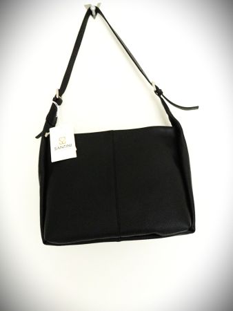 Schwarze Leder-Handtasche von Santini, neu mit Etikett!