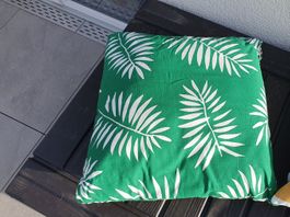 Kissen grün mit Palmenblätter