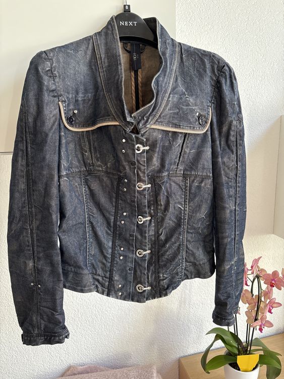 Veste Blouson Moto LMV Taille 38/40 (L) - Tissu Enduit Noir - Occasion En Très Bon état