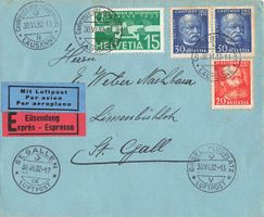 Lausanne VD Abrüstungskonferenz 1932 Flugpost Express