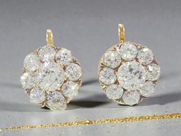 Antik 5.05ct Ohrringe Altschliffdiamanten 18K Gold