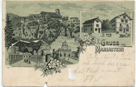 LITHO Gruss aus Mariastein - Hôtel Poste
