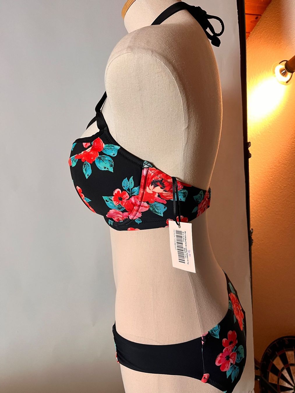 Costumi da bagno & Bikini: POUR MOI, Bikini, Grösse 70H/40, Farbe Schwarz/Blumen – Nuovo e nell'imballaggio originale da Rudolfstetten venduto da gst_g7xl 2