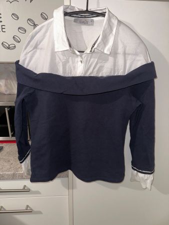 DAMEN BLUSE/ T-SHIRT ZWEIFARBIG GRÖSSE L