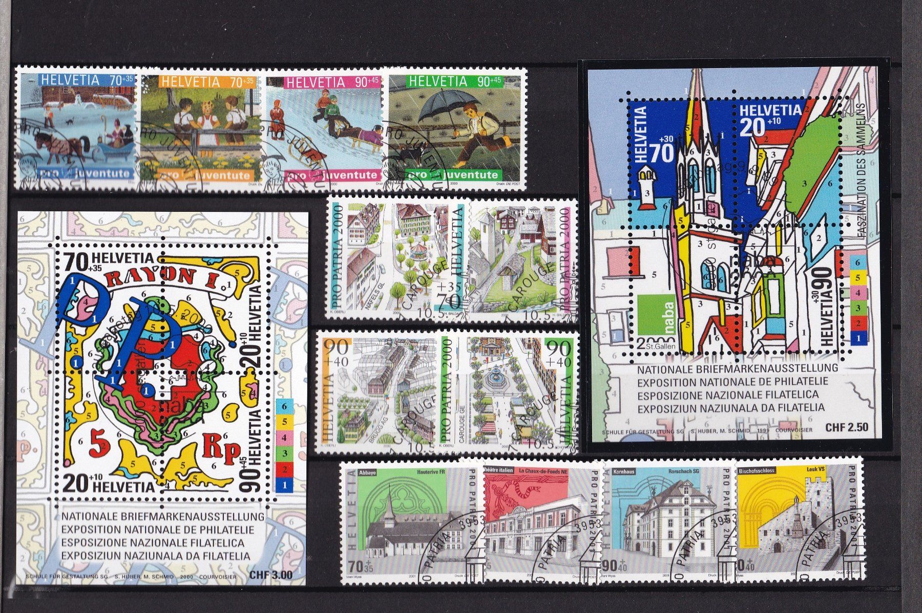 Tutti i francobolli: CH Briefmarken-Steckkarten, bunt gemischt – Usato da Münchwilen AG venduto da Nesar 2