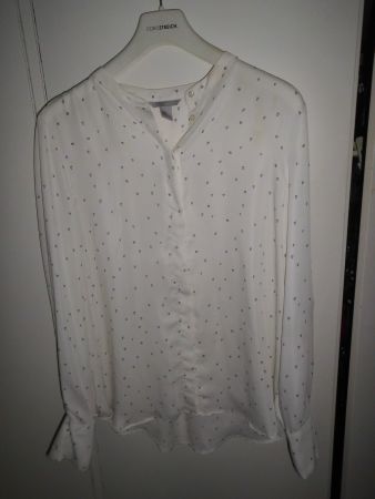 Blouse blanche petits cœurs T. 44