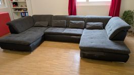 Wohnlandschaft - Sofa mit Auszug, anthrazit, ab Fr. 1.-