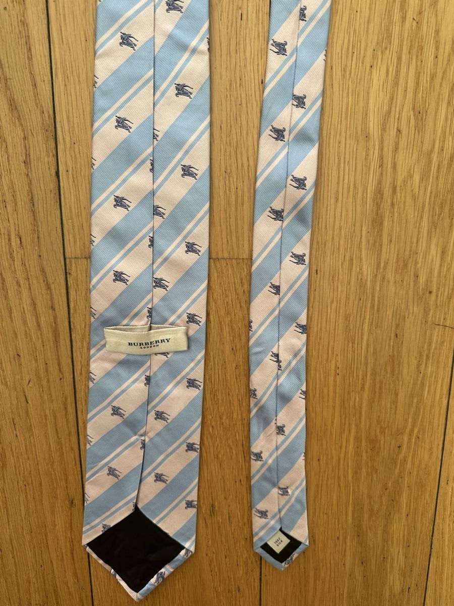 Burberry Cravatte: Burberry Tie Silk Blue Beige Pattern – Usato da Geneve venduto da iri_dr5s 4