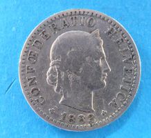 Münzen 20 Rappen 1883 und 1885