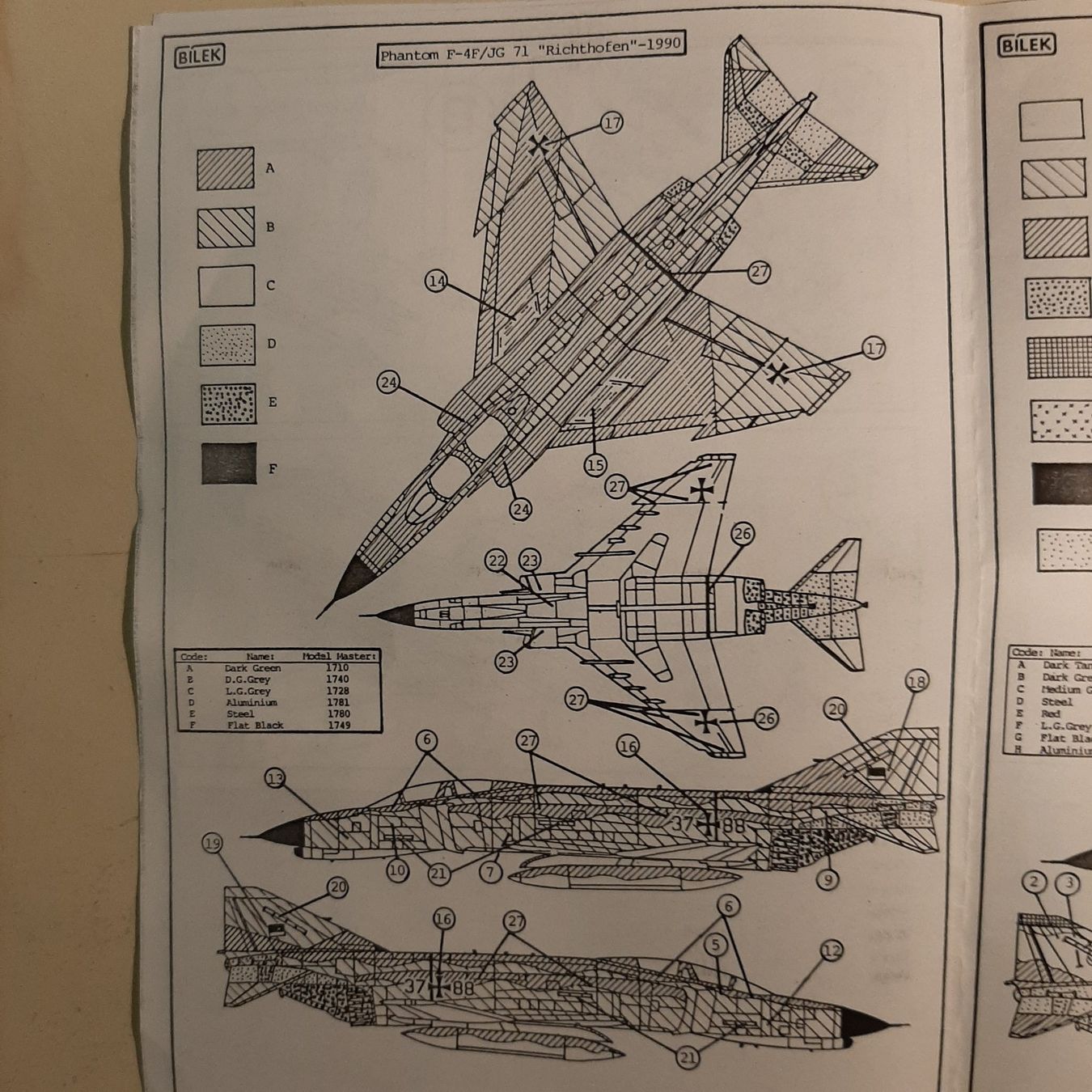 Kit di modellismo & Modellini statici: 3139 ... Mc.D.D. F-4 E/F Phantom ... Bilek 926 – Usato da Bonstetten venduto da Benibanny59 1