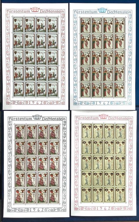 Tutti i francobolli: 1962 Liechtenstein- Minnesänger Bogensatz ** – Nuovo (secondo la descrizione) da Liestal venduto da Skunk02