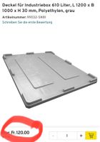 neue Deckel für Industriebox 610 Liter, L1200xB1000xH 30mm