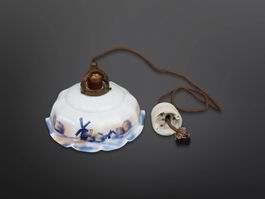 Vintage Pendellampe aus Opalglas
