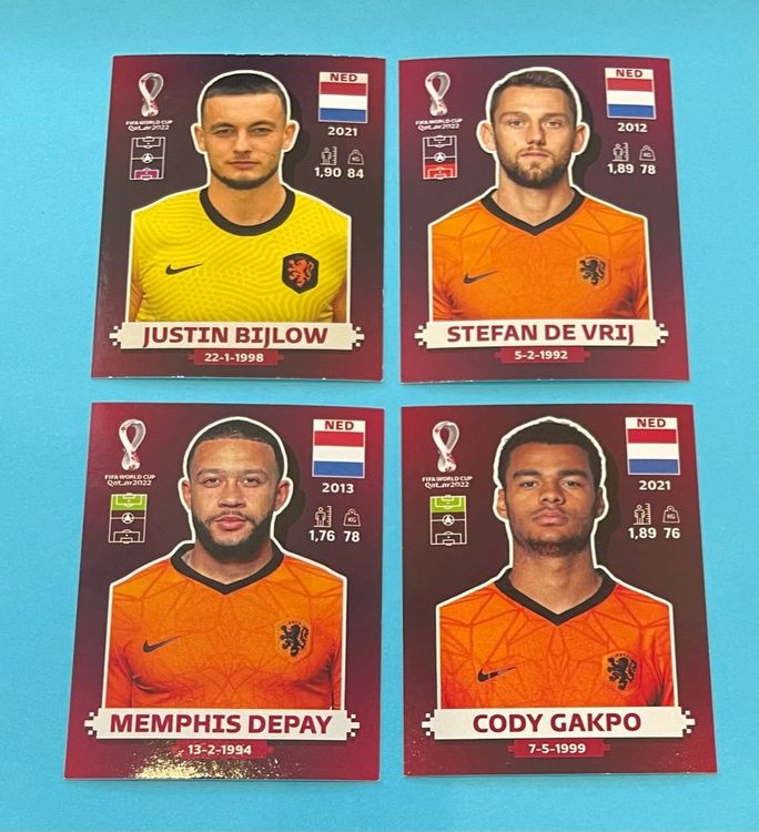 Panini WM 2022 Qatar - HOLLAND NED 3, NED 7, NED 18, NED 19 | Kaufen ...