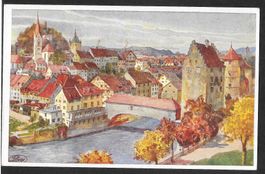 Baden Teilansicht Künstlerkarte