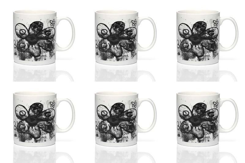Tassen: PAVA more flowers-black 6 Stk. Becher – Neu und originalverpackt aus Wettingen von kochshop