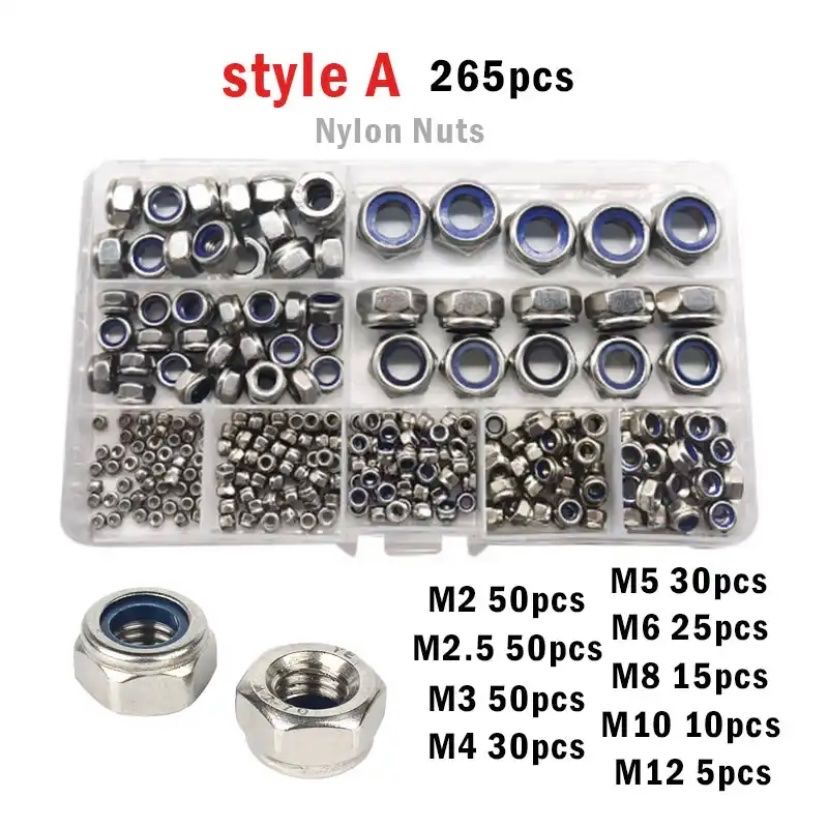 Quincaillerie: 265Pcs. Edelstahl  Nylock Mutter Mutter Hex Nylon Einsatz – Neuf avec emballage d'origine à Seon par Aaargauer01