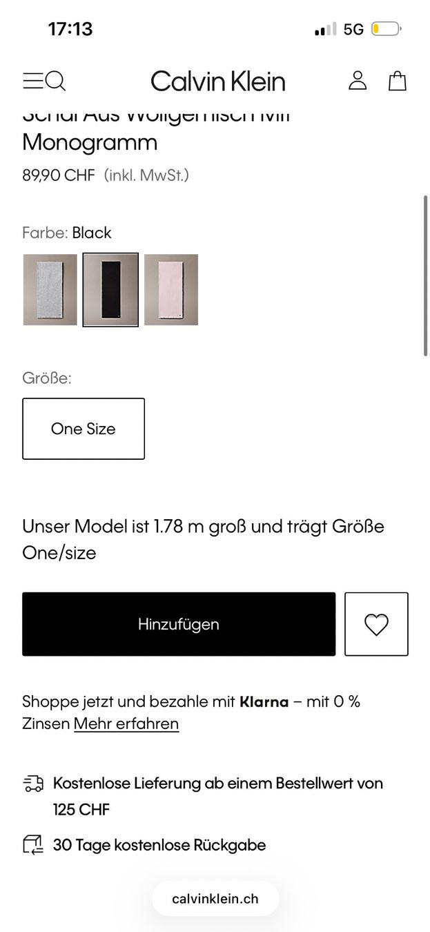 Calvin Klein Foulard & Sciarpe: Schal schwarz – Nuovo (secondo la descrizione) da Zürich venduto da mar_bl9n 2