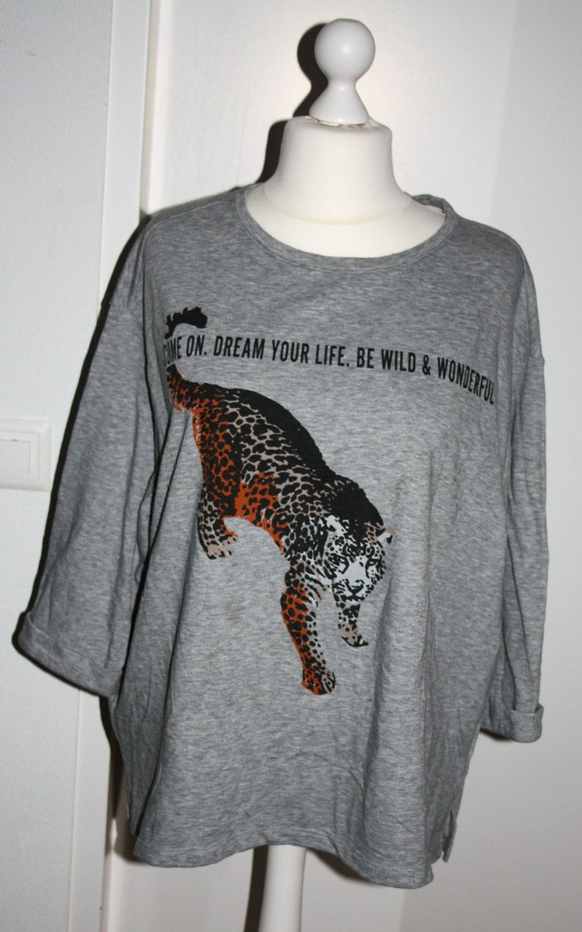 Pulls & Sweat-shirts: Pullover Kurzarm grau - bunt Gr. XL – Défectueux à Flüelen par Diversicum-Textil