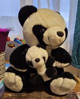 Happy People Plüschtier Panda-Mama mit Baby Vintage / Retro