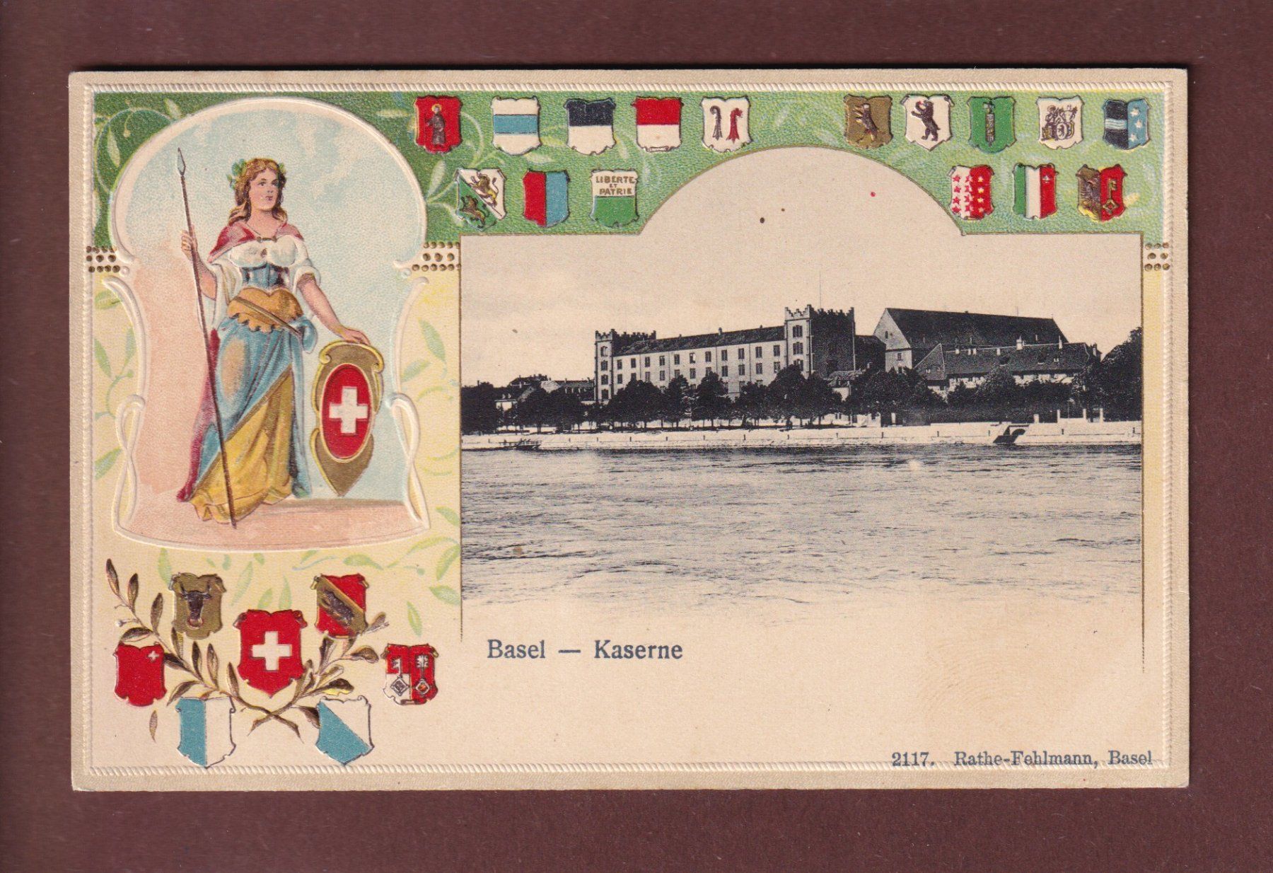 Cartoline postali: BASEL - Kaserne - 1907 Präge – Usato da Pully venduto da nicecards