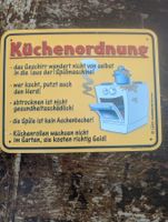 Blechschild Küchenordnung lustig Spruch Retro Deko 22x17cm.
