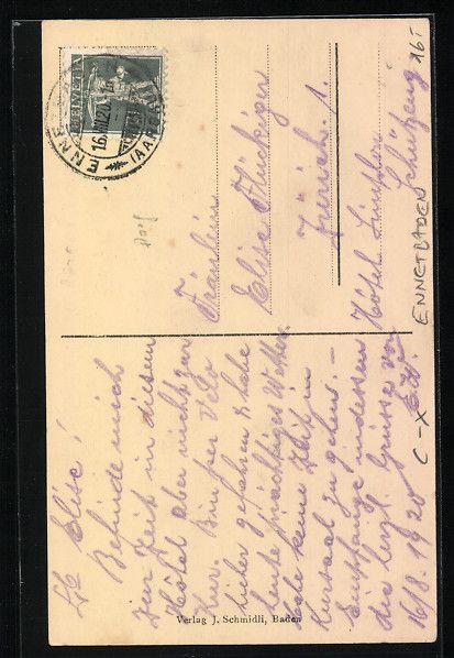 Cartoline postali: AK Et. Baden, Hotel Sonne, 1920 – Usato da Berlin venduto da bartko-reher 1