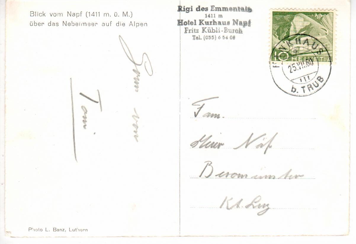 Ansichtskarten: Blick vom Napf – Gebraucht aus Wolhusen von Curver9 1