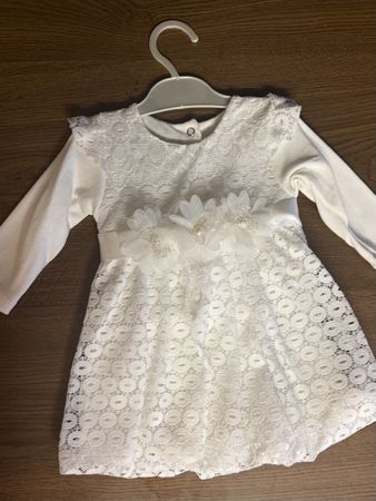Baby Kleid Fly-ikon weiss mit Blumen neuwertig