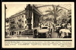 AK Basel, Elite Hotel Storchen, Außen- und Innenansicht