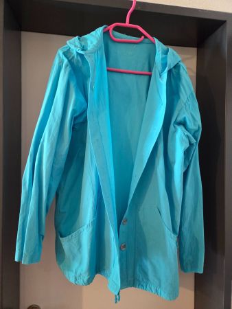 Neu:Sommerjacke mit Kapuze - ungefüttert - türkis - Gr.42/44