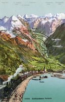 Flüelen   UR   mit Gotthard-Bahn  ( Nordseite )