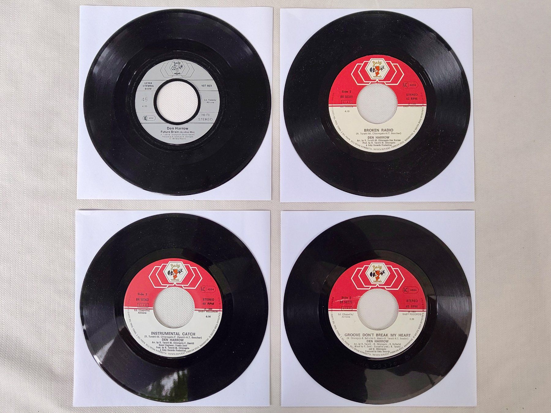 Dischi in vinile: 4x 7" Single Den Harrow: Catch The Fox, Future Brain ... – Usato da Hindelbank venduto da iCardologe 3