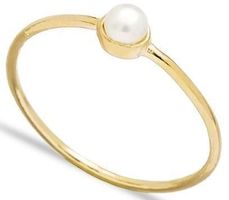 Ring 925 Silber gold echte Perle fein filigran Klassiker 55