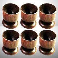 Vintage Holz Eierbecher 6er Set🪵Rustikal Boho Sammlerstück