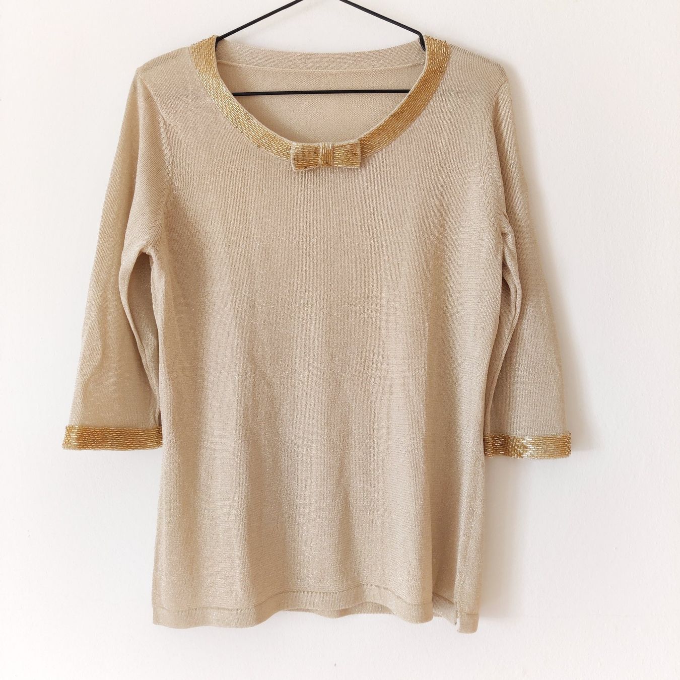 Maglioni & Felpe: Herzige gold Tunika Strick- Pulli Shirt Pullover Bluse Gr.S – Usato da Winterthur venduto da Lotusherz